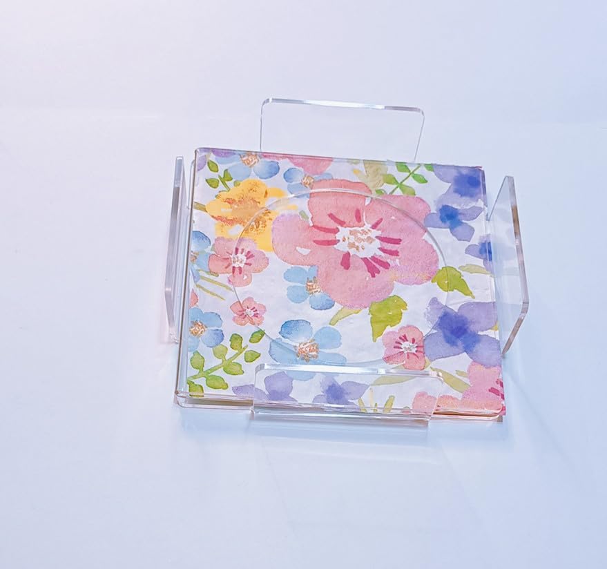 Miniatura 4 de Posavasos de acrílico para servilletas, posavasos de acrílico transparente con inserto para servilletas de cóctel para festivales, fiestas, hogar,