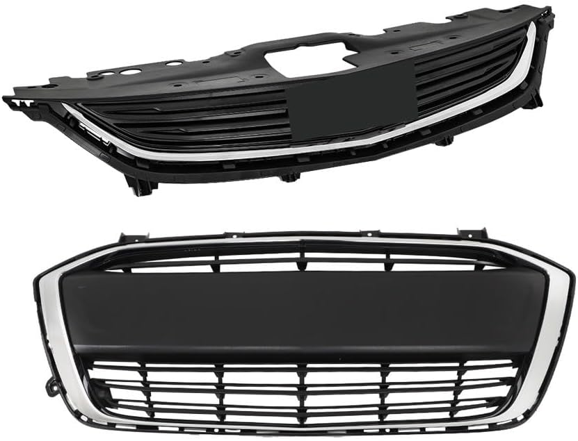Front Upper Lower Grille Grill Matte Black+Chrome Fit for Chevy Sonic 2017-2020 94538130