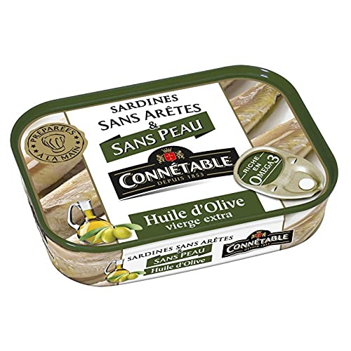 CONNETABLE - Sardines Sans Peau Et Sans Aretes À L'Huile D'Olive Vierge Extra 140G - Lot De 4 - Vendu Par Lot