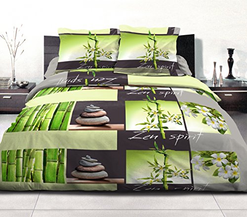 Home Passion Parure Copripiumino 3 Pezzi Zen