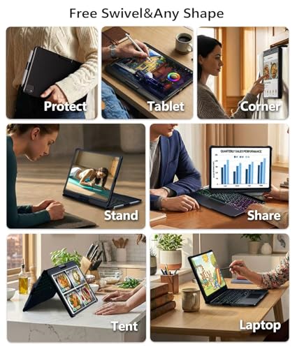 BABG for iPad 10th 11th (A16) Case with Keyboard and iPad Air 11(M4,M3,M2),360Swivel,7 Use - image 8