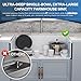 32 White Undermount Kitchen Sink, Hugsleek Topmount & Undermount Kitchen Sink 32x19 inch White Porcelain Ceramic Fireclay Sinks Dual Mount Accessories Single Bowl Under Counter Sinks Basin Drop In