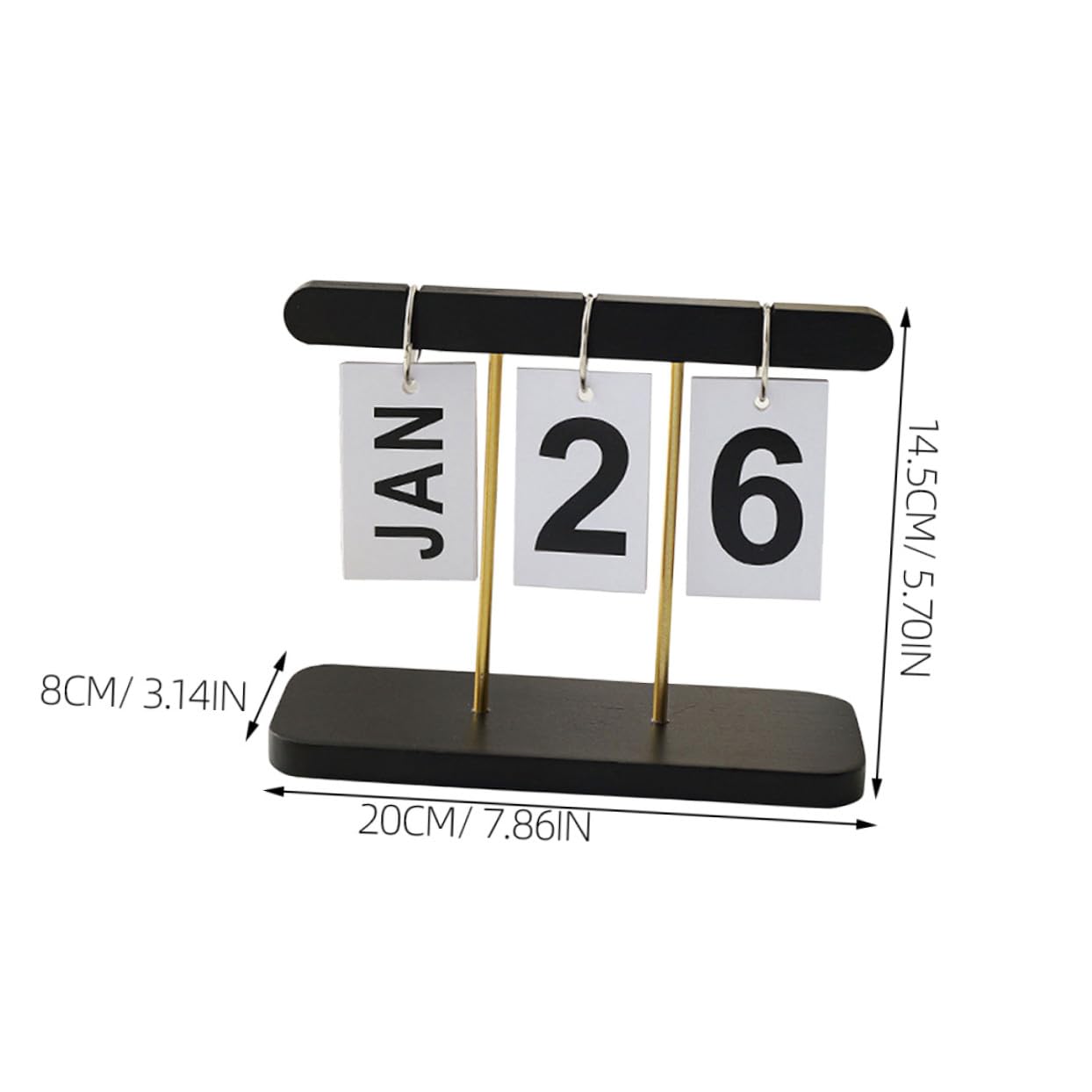 2 Stück Holz-ewiger Kalender Manuell Umklappbar Platzsparender Desktop Organizer für Büro Hochzeit Vielseitige Datumsanzeige