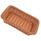 NIYANGLE Cesta de Plástico Tejida para Pan y Frutas Cesta Rectangular Mediana 35X25X7 CM Ligera y Versátil para Cocina y Comedor Reutilizable