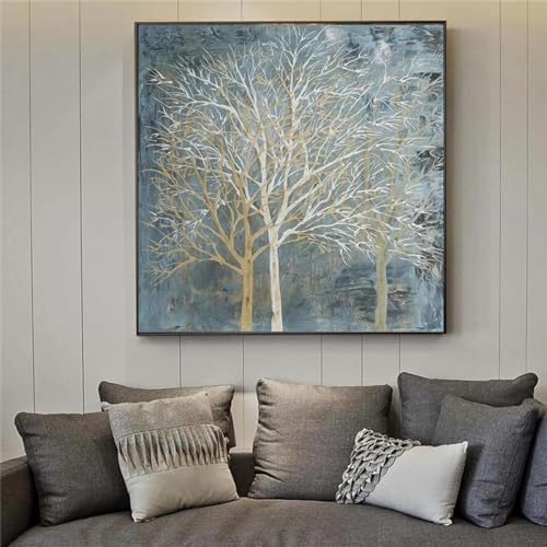 Toile peinture arbres abstraits dsdsgog au fini texturé haut de gamme
