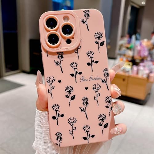 Coque antichoc iPhone 11 Pro Max en TPU souple motif roses noires