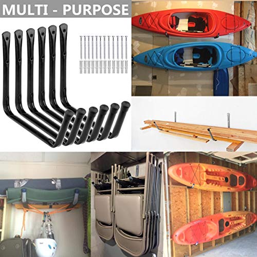 Yisunnan Kayak Storage Utility Rack, Heavy Duty Garage Hangers, Wall Mount or Dock Hanging Hooks for Canoe,Paddle Board,Surfboard,Snow Board,Ladder - Thumbnail 3