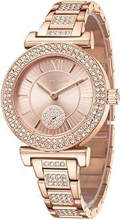 Giordano Luxury Analog Watch for Women - Elegant Crystal Design with sub dial and Diamond Studed statinless Steel Strap