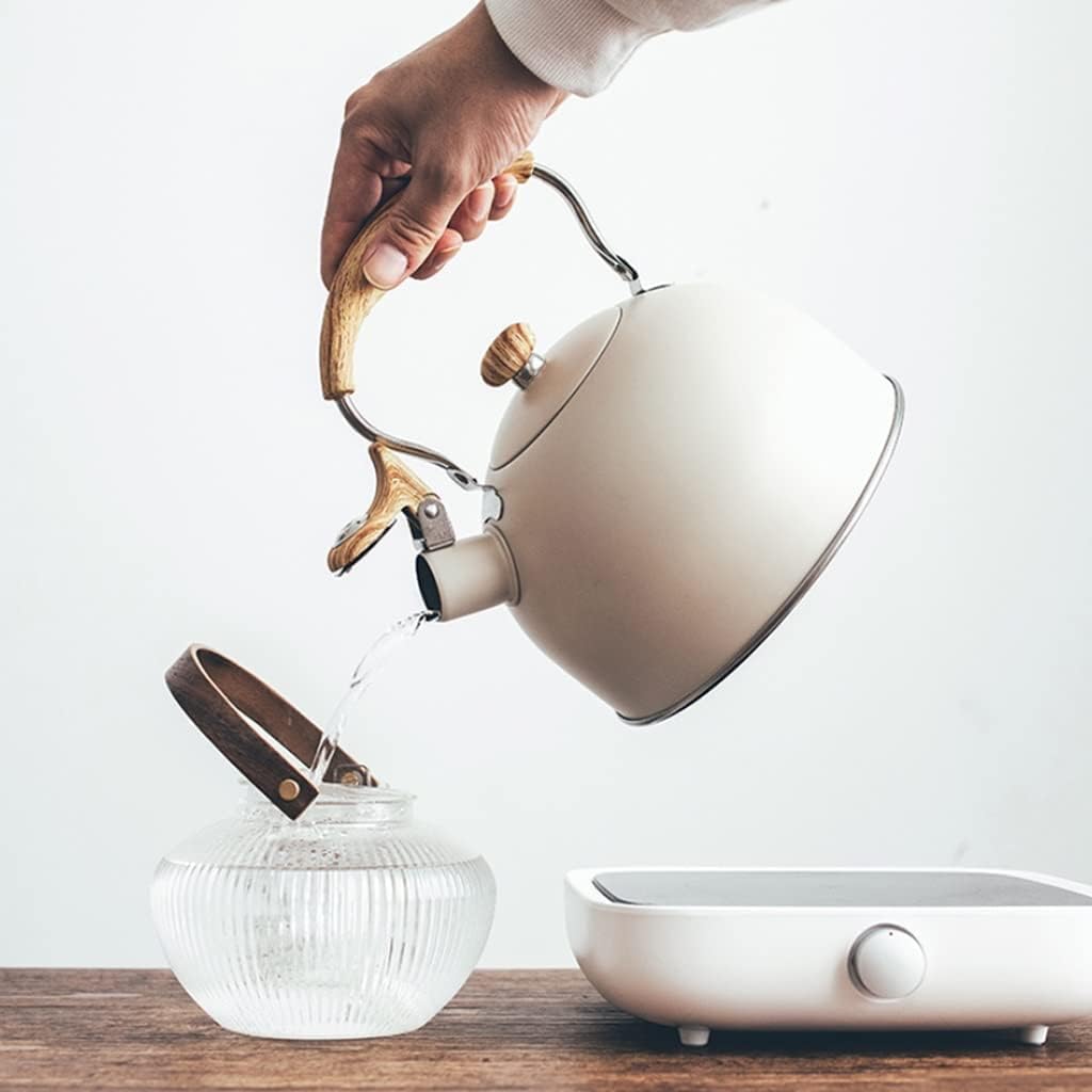 Kettle stovetop Classic Teakettle Whistle Wooden Handle Loud Whistle Kettle Stainless Steel Water Cooker Tea Pots for Stove 2.5l/84.5oz Efficient