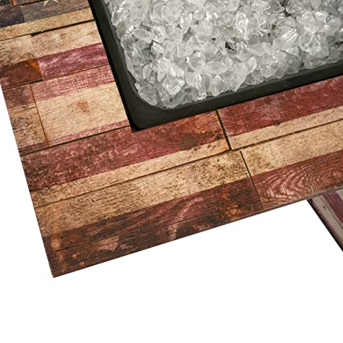 Endless Summer, The Liberty, Square 30" Outdoor Propane Fire Pit, Includes White Fire Glass, Protective Cover, And Patented Hide-Away Door #TOP4