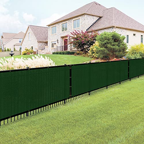 E&K Sunrise 6' x 50' Privacy Fence Screen with Grommets, Outdoor Windscreen Fence Covering Privacy Screen UV Blockage for Backyard Garden Patio, Zip Ties Included (Green)