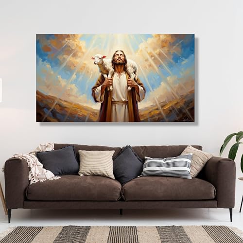 Peinture religieuse chrétienne de Jésus sur toile haut de gamme - 3