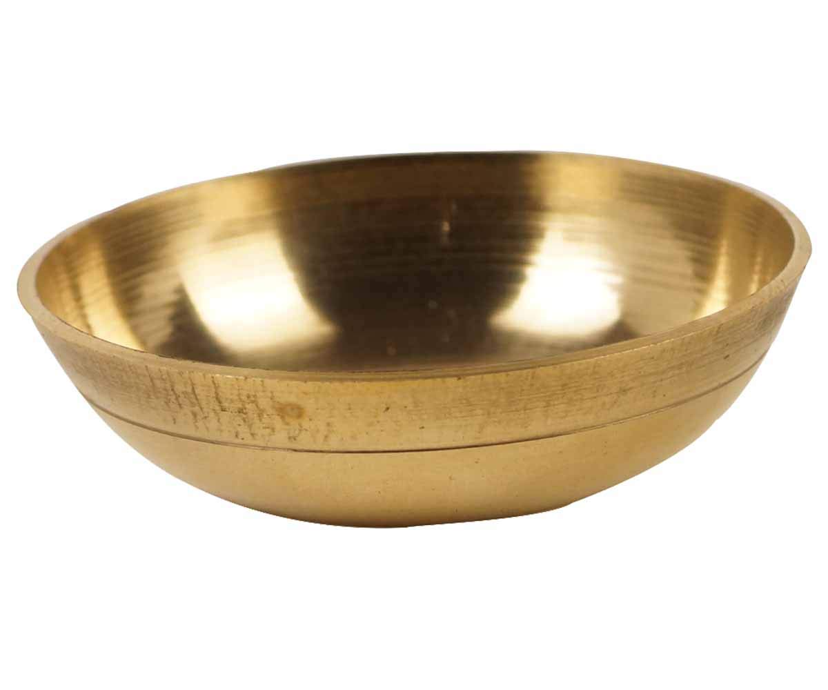 IBA Indianbeautifulart Brass Holy Water Goldtone Bowl Decorative Pooja Accessories