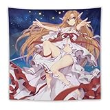 タペストリー 大判 ソードアート・オンライン SAO アスナ キャラクター柄 多機能 壁掛け 装飾布 ホーム装飾 雰囲気転換 部屋 リビングルーム 窓カーテン 個性プレゼント 60"x60"