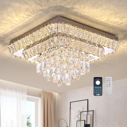 COCOSTAR Crystal Chandeliers Modern Led Luxury Bedroom Ceiling Light Flush