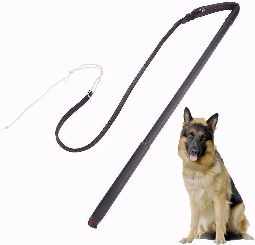 Miniatura 4 de Zerodis Látigo para perros, de piel de vaca artificial para entrenamiento de mascotas, látigo de entrenamiento para perros medianos y grandes