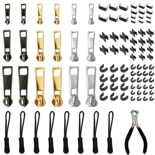 Zip Repair Kit (99-piece), Universal Zipper Pull Replacement, Zip Repair Set, Zipper Repair Kit, Zippers Pull Accessories for Backpacks, Tents, Jacket