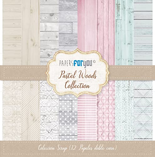 Papers For You Kollektion 12 Scrap-Papier, doppelseitig, 180 g, 30,5 x 30,5 cm (12 x 12 Zoll) (Pastel Woods) Cover