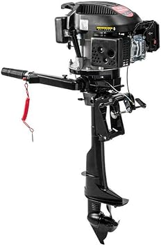 TFCFL Outboard Motor Boat Engine, 6 HP 4 Stroke Outboard Motor Marine Inflatable Fishing Boat Engine with CDI Water Air Cooling System 1:1.5