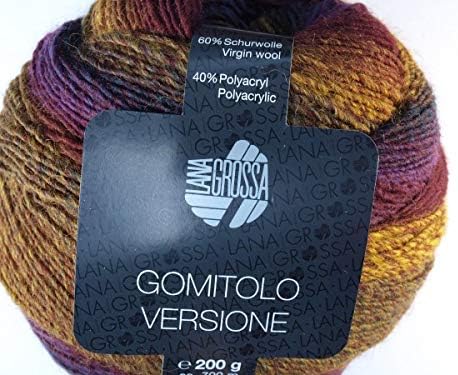 Lana Grossa Gomitolo Versione 406 Bordeaux/Mustard / Red Violet/Aubergine