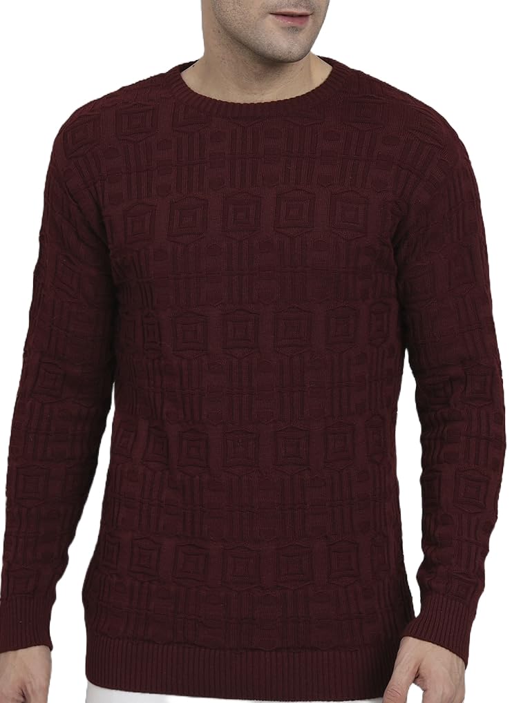 eKools Men’s Woolen self Cardigans Sweaters