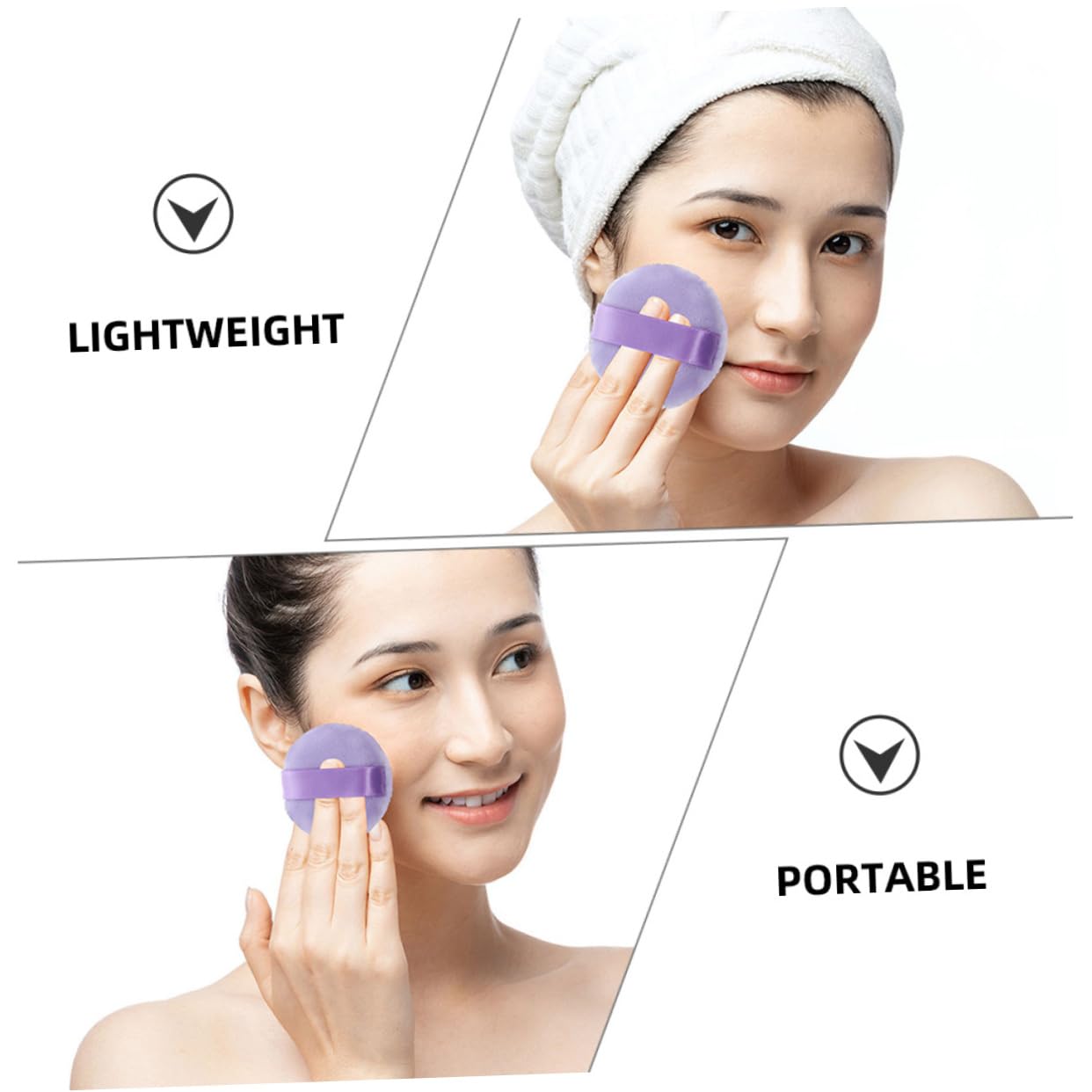 SOESFOUFU 4pcs Velvet Makeup Face Powder Pads Long Cotton Easy Application Suitable for Skins