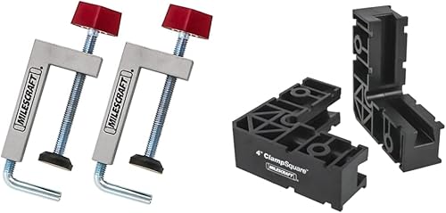 Miniatura 6 de Milescraft 4009 Abrazaderas para vallas, paquete de 2 abrazaderas universales con varilla de 3/8 pulgadas para sierras de mesa, sierras