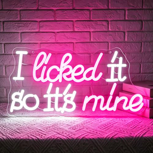 Image of I Licked It Neon Sign for Wall Decor Light Up Sign Led Signs for Room Party Home Wall Decor USB Powered