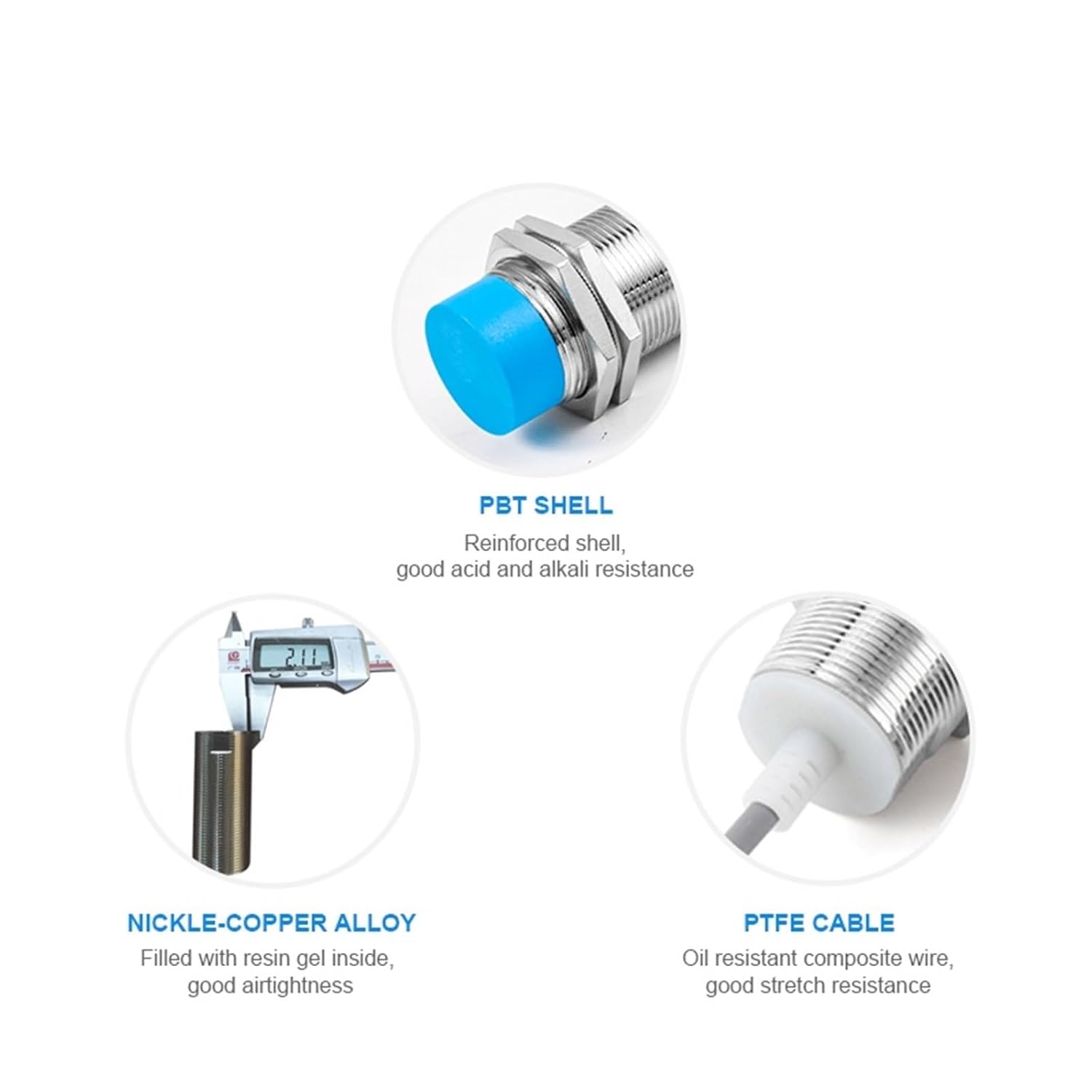 1pcs IP68 Inductive Proximity Sensor Switch Approach Detection NPN PNP DC 12V 24V LM30 M30 10mm 15mm(20mm (Flush),NPN NO)