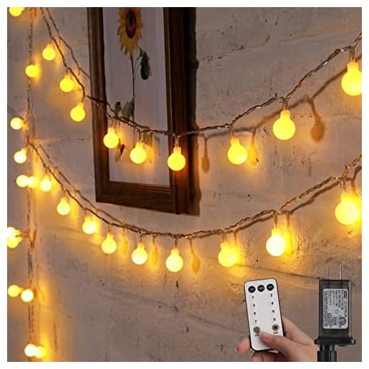 Minetom Globe String Lights, 33 Feet 100 Led Fairy Lights Plug in, 8 Modes with Remote Mini Globe Lights for Indoor Outdoor Bedroom Party Wedding Garden Christmas Tree Decor, Warm White