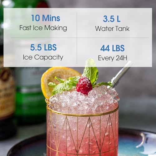 Máquina de hielo nugget negra para encimera 45 lbs/día miniatura 3
