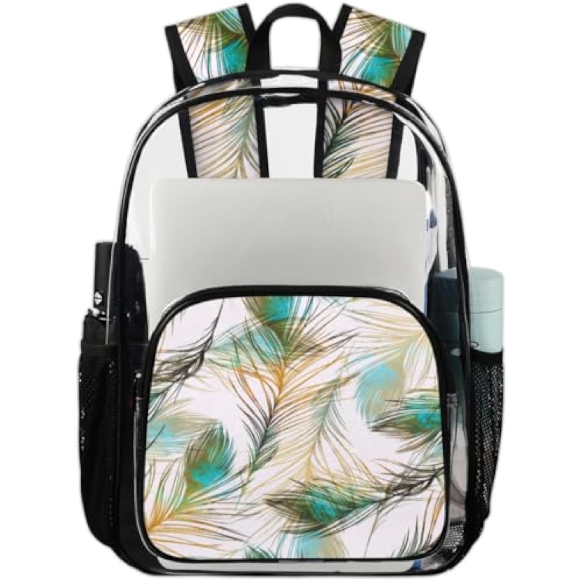 Peacock Feather Heavy Duty Transparent Backpack
