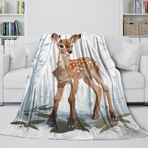 Couverture Polaire Microfibre Cerf 3D Plaid Premium Lit 150x200 - 6