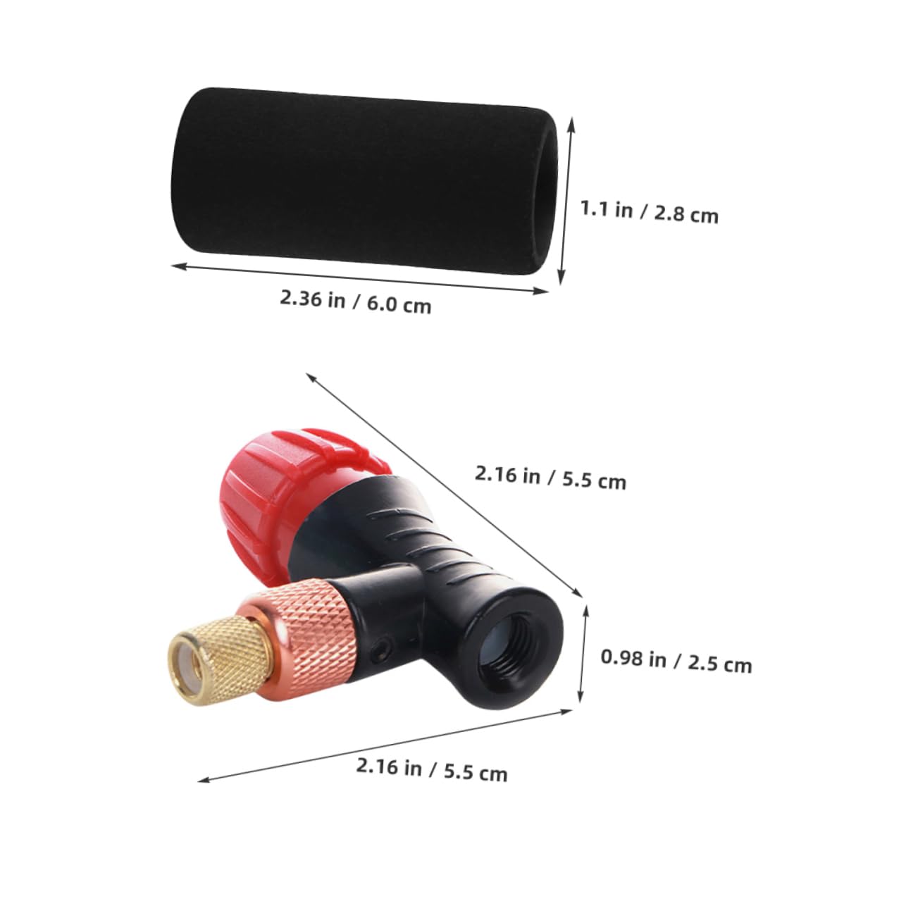 Mikinona Co2 Inflator with Comfortable Sponge Cover Protective Sleeve for Bike Tire Inflation Versatile