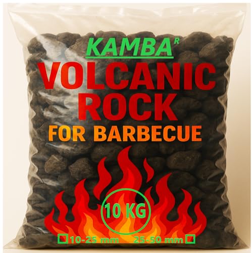 Piedra Volcánica para Barbacoas - Alta Retención de Calor - Ideal para Parrillas de Gas y Carbón - (10-25 mm / 25-50 mm) -...