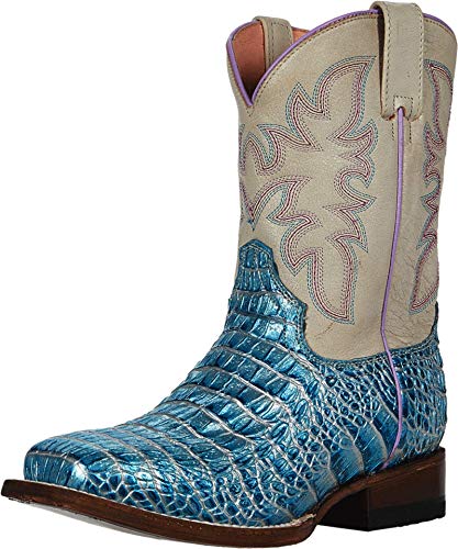 ROPER Girl's Ali (Toddler/Little Kid) Turquoise Faux Caiman Vamp/Cream Shaft 13 Little Kid M