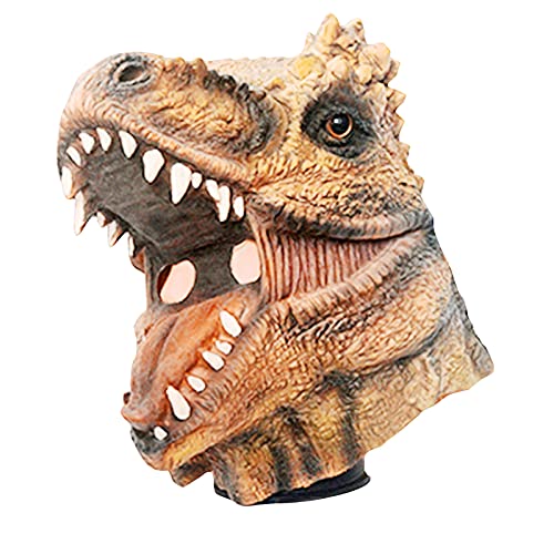 Halloween Horror Mask - Novelty Halloween Costume Party Animal Jurassic Head Mask, Halloween Horror Funny Latex Full Headdress Funny Horror Mask Toys (Green)