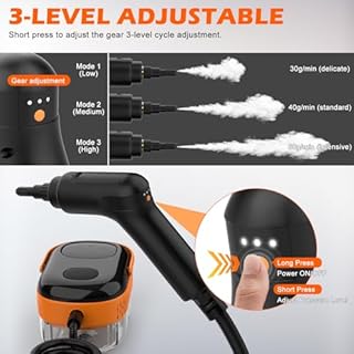 Koutop Steam Cleaner for Home & Car-Portable Handheld Steamer for Cleaning with 3-Level Handle, 15s Heat-Up, Large Tank, 16 Accessories - Clean Grease, Grout, Tile, Floor, Couch, Dirt, Furniture
