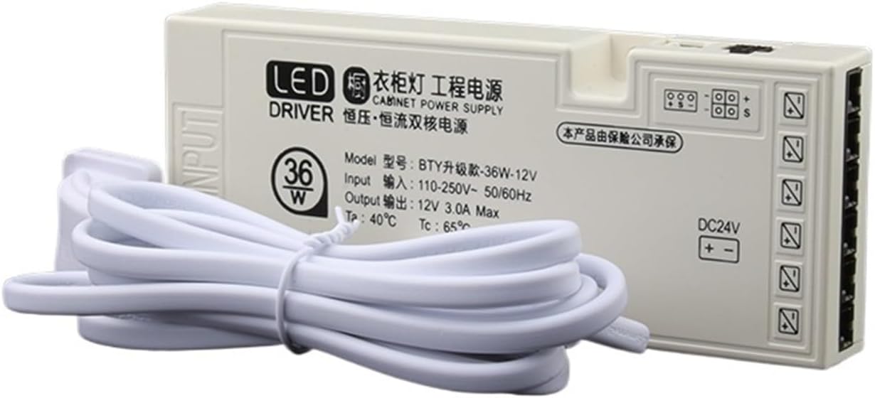 Cabinet Dedicated Power Supply 12v Touch Sensor Switch Wine Cabinet Transformer 24V Light Strip Power Supply 60W(12V-3A-36W)