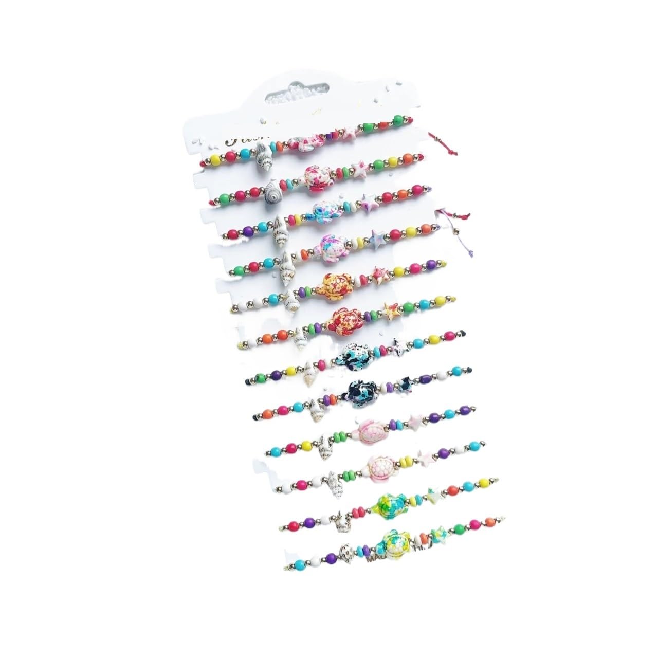 Pulseras de playa 12 Uds. Pulsera de cuentas concha tortuga marina turquesa blanca, traje pulsera la Amistad for hombres y mujeres playa verano