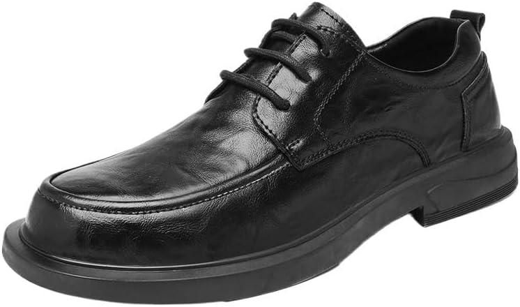 Men's Business Oxford Shoes Casual Versatile Wedding Shoes Thick-Soled Lace-up Comfortable Breathable Non-Slip wear-Resistant Rubber Shoes for Men