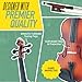 Mendini By Cecilio 3/4 Violin Set For Beginners - Fiddle Solidwood Kit with Hard Case - Acoustic Violin with Bow, Rosin, Tuner, Extra Strings & Bridge, Shoulder Rest and Lesson Book (Satin Antique)