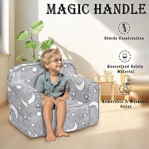 Toddlerchairglowinthedarkkidsfoamchairwithremovableandwashablecovercarryinghandletoddlerarmchairkidschairtoddlercouchmoongrey Urban Country Home Decor Toddler chair glow in the dark kids foam chair with removable and washable cover carrying handle toddler armchair kids chair toddler couch moon grey urban country home decor
