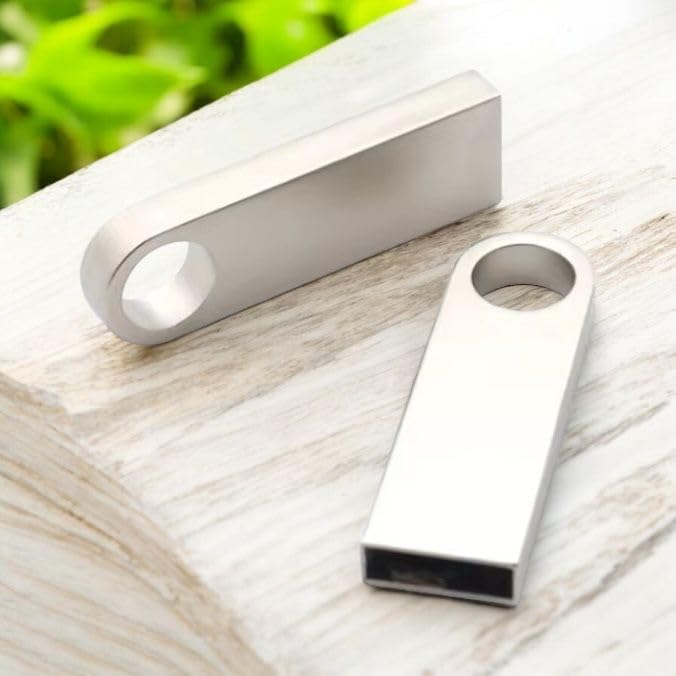 Image of 4GB-128GB, Mini Metal USB Flash Drive, Silver, USB 2.0 Interface, High Speed Data Transfer, Keychain, Corporate Gifting, 1Pc, Bulk Customizable (64, GB)