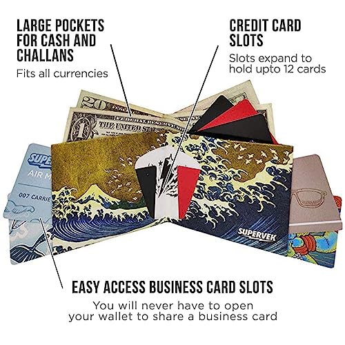 The Great Wave off Kanagawa Paper Wallet - Vegan, Mighty Thin, Tear & Water-Resistant Slim Wallet for men - Mens Credit Card Holder Small Wallet - Bifold Wallets for Men Women2