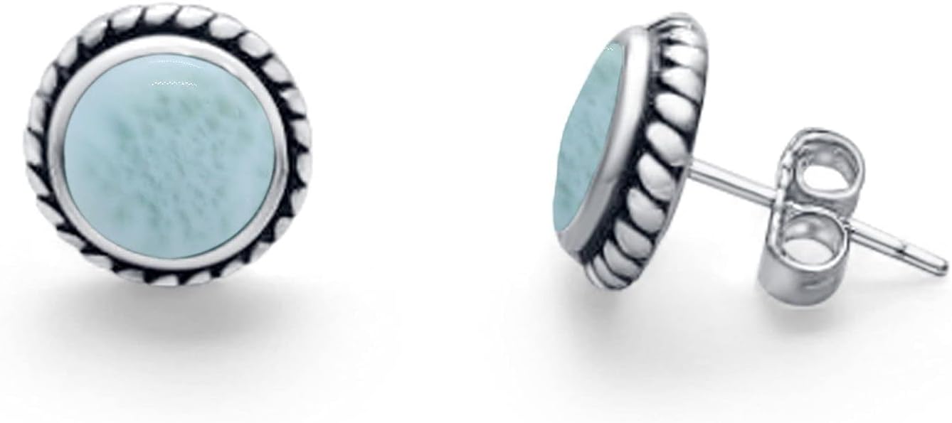 Twisted Rope Design Stud Post Earrings Round 925 Sterling Silver