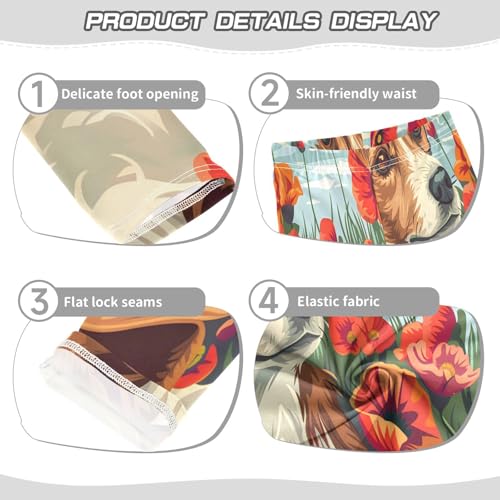 Bolaz Toddler Girls Leggings Printed Yoga Pants Leggings Cowboy Hat Dog Poppies for Kids3