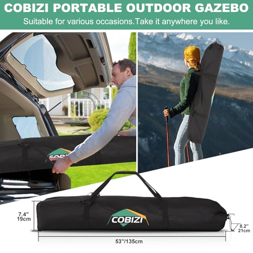 Image of COBIZI 6x6 FT Pop up Gazebo Tent, Screen Tent with Sidewalls, Waterproof Portable Outdoor Small Screen Tents Sun Shelter, Carpas para Patio for Outdoor Camping, Backyard and Garden, Khaki