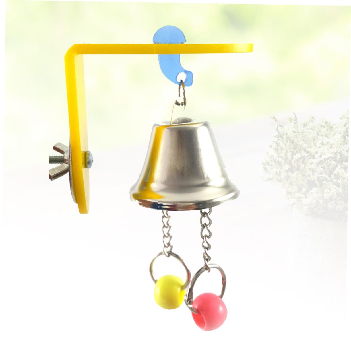 Jouet en Acier Inoxydable pour Perroquet Grosse Cloche Suspendue à Mordre