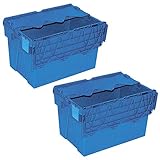 BRB 2 Mehrwegbehälter/Versandbehälter mit Deckel, 70 l, LxBxH 600x400x400 mm, blau